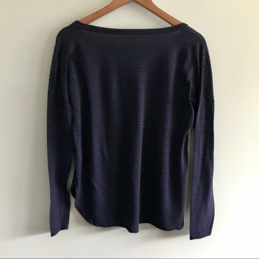 Mudd Long Sleeve Navy Striped Top - Picture 7 of 7